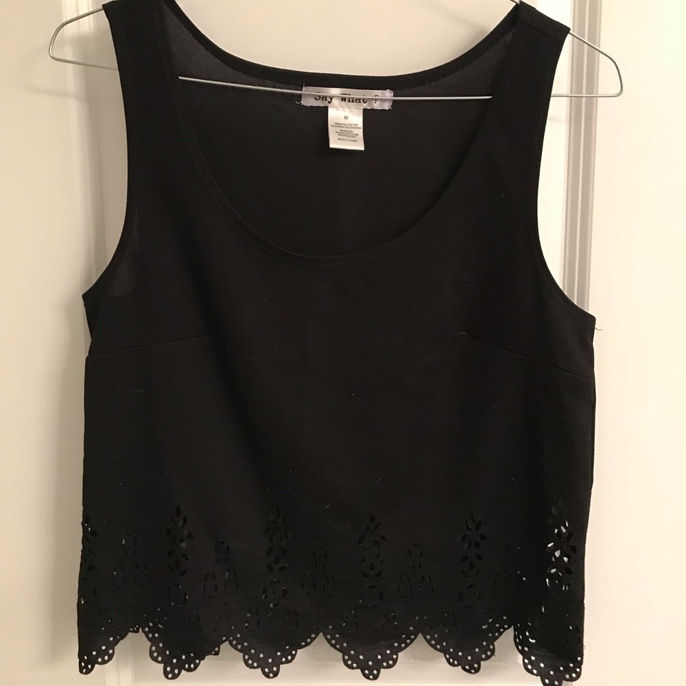 Black Flowy Crop Top